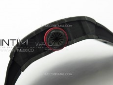 RM035-01 Forged Carbon Case KUF Best Edition Red Crown on Black Rubber Strap MIYOTA8215
