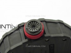 RM035-01 Forged Carbon Case KUF Best Edition Red Crown on Black Rubber Strap MIYOTA8215