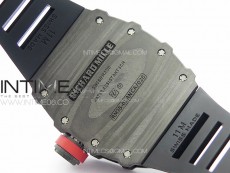 RM035-01 Forged Carbon Case KUF Best Edition Red Crown on Black Rubber Strap MIYOTA8215