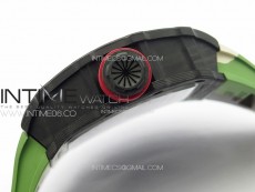 RM035-02 Forged Carbon Case KUF Best Edition Red Crown on Camouflage Rubber Strap MIYOTA8215
