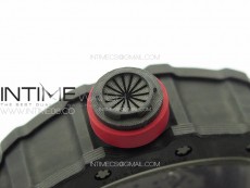 RM035-02 Forged Carbon Case KUF Best Edition Red Crown on Camouflage Rubber Strap MIYOTA8215