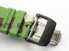 RM035-02 Forged Carbon Case KUF Best Edition Red Crown on Camouflage Rubber Strap MIYOTA8215