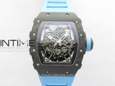 RM035-02 Forged Carbon Case KVF Best Edition Blue Crown on Blue Rubber Strap MIYOTA8215