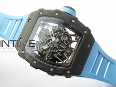 RM035-02 Forged Carbon Case KVF Best Edition Blue Crown on Blue Rubber Strap MIYOTA8215