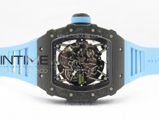 RM035-02 Forged Carbon Case KVF Best Edition Blue Crown on Blue Rubber Strap MIYOTA8215