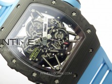 RM035-02 Forged Carbon Case KVF Best Edition Blue Crown on Blue Rubber Strap MIYOTA8215