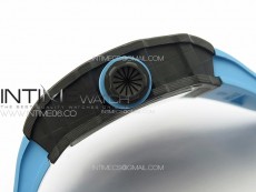 RM035-02 Forged Carbon Case KVF Best Edition Blue Crown on Blue Rubber Strap MIYOTA8215