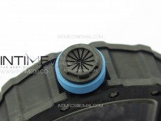 RM035-02 Forged Carbon Case KVF Best Edition Blue Crown on Blue Rubber Strap MIYOTA8215