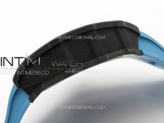 RM035-02 Forged Carbon Case KVF Best Edition Blue Crown on Blue Rubber Strap MIYOTA8215