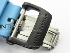 RM035-02 Forged Carbon Case KVF Best Edition Blue Crown on Blue Rubber Strap MIYOTA8215