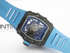 RM035-02 Forged Carbon Case KVF Best Edition Blue Crown on Blue Rubber Strap MIYOTA8215
