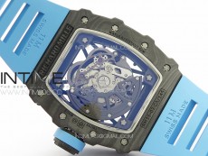 RM035-02 Forged Carbon Case KVF Best Edition Blue Crown on Blue Rubber Strap MIYOTA8215