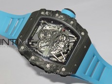 RM035-02 Forged Carbon Case KVF Best Edition Blue Crown on Blue Rubber Strap MIYOTA8215