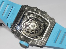 RM035-02 Forged Carbon Case KVF Best Edition Blue Crown on Blue Rubber Strap MIYOTA8215