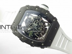 RM035-02 Forged Carbon Case KUF Best Edition White Crown on White Rubber Strap MIYOTA8215