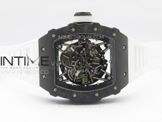 RM035-02 Forged Carbon Case KUF Best Edition White Crown on White Rubber Strap MIYOTA8215