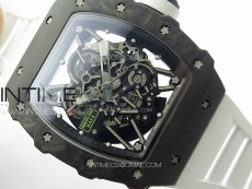RM035-02 Forged Carbon Case KUF Best Edition White Crown on White Rubber Strap MIYOTA8215
