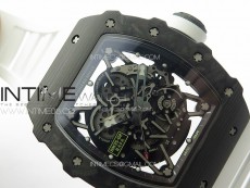 RM035-02 Forged Carbon Case KUF Best Edition White Crown on White Rubber Strap MIYOTA8215