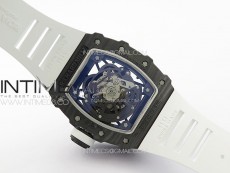 RM035-02 Forged Carbon Case KUF Best Edition White Crown on White Rubber Strap MIYOTA8215