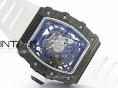 RM035-02 Forged Carbon Case KUF Best Edition White Crown on White Rubber Strap MIYOTA8215