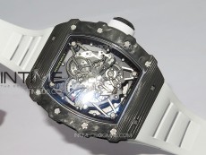 RM035-02 Forged Carbon Case KUF Best Edition White Crown on White Rubber Strap MIYOTA8215