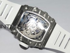 RM035-02 Forged Carbon Case KUF Best Edition White Crown on White Rubber Strap MIYOTA8215