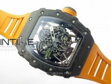 RM035-02 Forged Carbon Case KUF Best Edition Orange Crown on Orange Rubber Strap MIYOTA8215