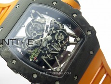 RM035-02 Forged Carbon Case KUF Best Edition Orange Crown on Orange Rubber Strap MIYOTA8215