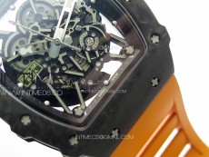 RM035-02 Forged Carbon Case KUF Best Edition Orange Crown on Orange Rubber Strap MIYOTA8215