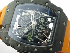 RM035-02 Forged Carbon Case KUF Best Edition Orange Crown on Orange Rubber Strap MIYOTA8215