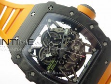 RM035-02 Forged Carbon Case KUF Best Edition Orange Crown on Orange Rubber Strap MIYOTA8215