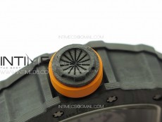 RM035-02 Forged Carbon Case KUF Best Edition Orange Crown on Orange Rubber Strap MIYOTA8215