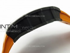 RM035-02 Forged Carbon Case KUF Best Edition Orange Crown on Orange Rubber Strap MIYOTA8215