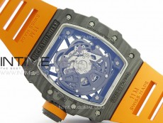 RM035-02 Forged Carbon Case KUF Best Edition Orange Crown on Orange Rubber Strap MIYOTA8215