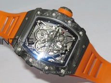 RM035-02 Forged Carbon Case KUF Best Edition Orange Crown on Orange Rubber Strap MIYOTA8215