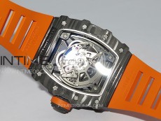 RM035-02 Forged Carbon Case KUF Best Edition Orange Crown on Orange Rubber Strap MIYOTA8215