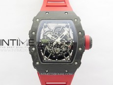 RM035-02 Forged Carbon Case KUF Best Edition Red Crown on Red Rubber Strap MIYOTA8215