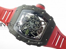 RM035-02 Forged Carbon Case KUF Best Edition Red Crown on Red Rubber Strap MIYOTA8215
