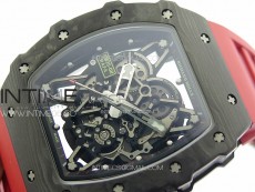 RM035-02 Forged Carbon Case KUF Best Edition Red Crown on Red Rubber Strap MIYOTA8215