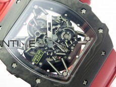 RM035-02 Forged Carbon Case KUF Best Edition Red Crown on Red Rubber Strap MIYOTA8215