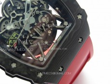 RM035-02 Forged Carbon Case KUF Best Edition Red Crown on Red Rubber Strap MIYOTA8215