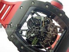 RM035-02 Forged Carbon Case KUF Best Edition Red Crown on Red Rubber Strap MIYOTA8215