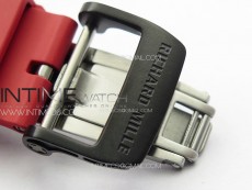 RM035-02 Forged Carbon Case KUF Best Edition Red Crown on Red Rubber Strap MIYOTA8215
