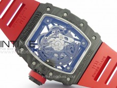 RM035-02 Forged Carbon Case KUF Best Edition Red Crown on Red Rubber Strap MIYOTA8215