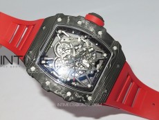 RM035-02 Forged Carbon Case KUF Best Edition Red Crown on Red Rubber Strap MIYOTA8215