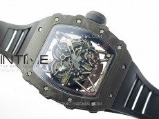 RM035-02 Forged Carbon Case KUF Best Edition Black Crown on Black Rubber Strap MIYOTA8215