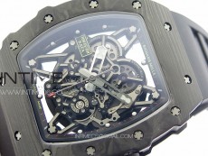 RM035-02 Forged Carbon Case KUF Best Edition Black Crown on Black Rubber Strap MIYOTA8215