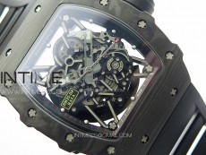 RM035-02 Forged Carbon Case KUF Best Edition Black Crown on Black Rubber Strap MIYOTA8215
