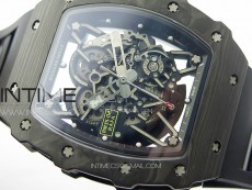 RM035-02 Forged Carbon Case KUF Best Edition Black Crown on Black Rubber Strap MIYOTA8215