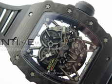 RM035-02 Forged Carbon Case KUF Best Edition Black Crown on Black Rubber Strap MIYOTA8215